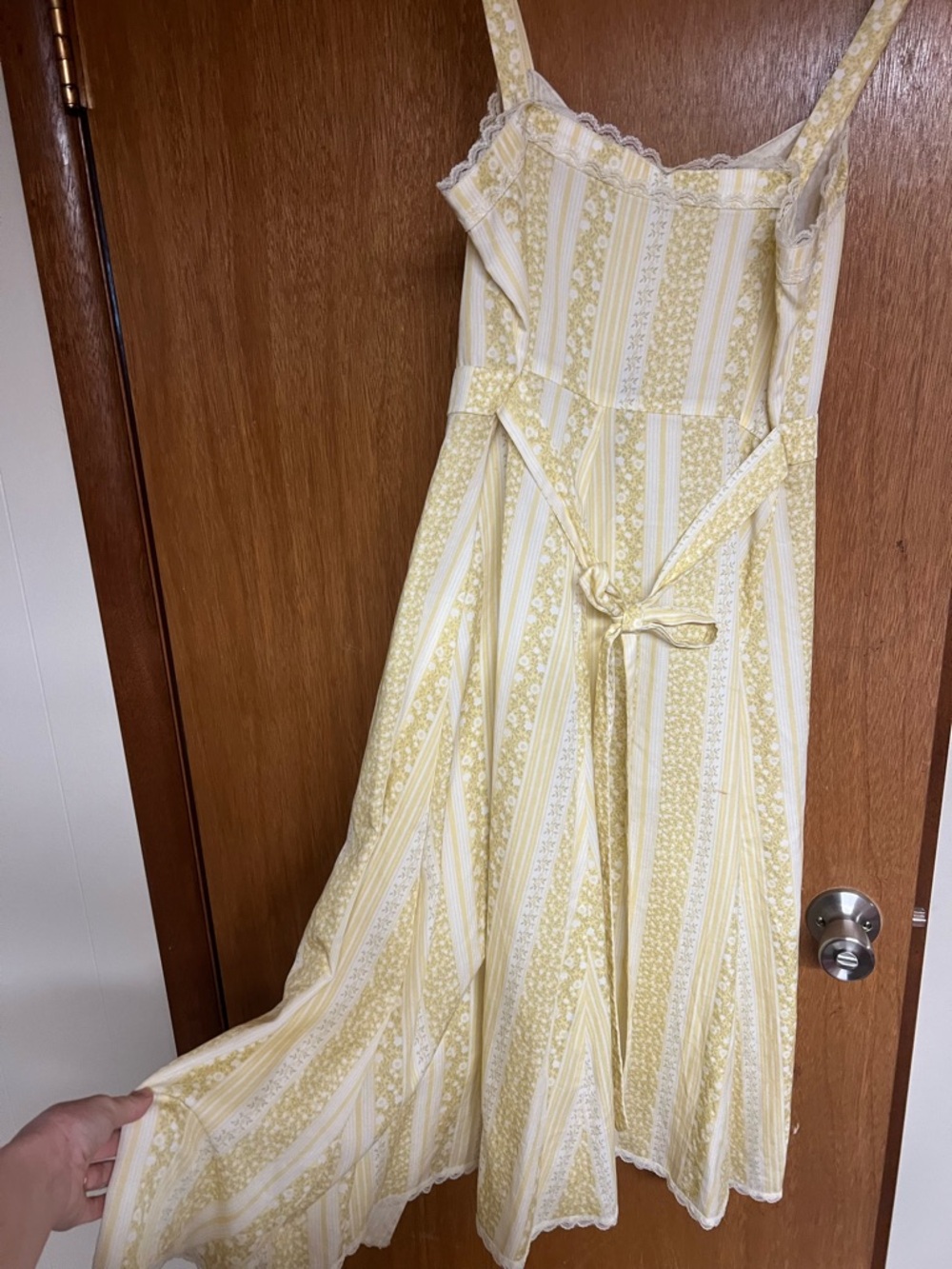 Reformation Yellow and White Striped Button-Front Sundress - Picture 3 of 4